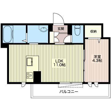 プレミアス(1LDK/2階)の間取り写真
