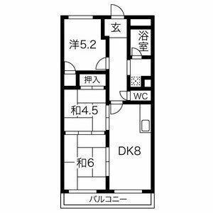 リゾティ英賀保(3LDK/2階)の間取り写真