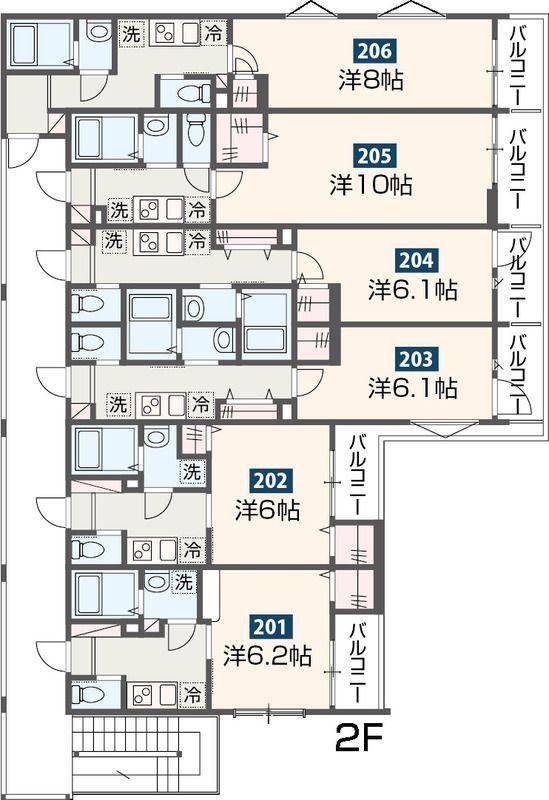 MELDIA大和田IV(1K/2階)の間取り写真
