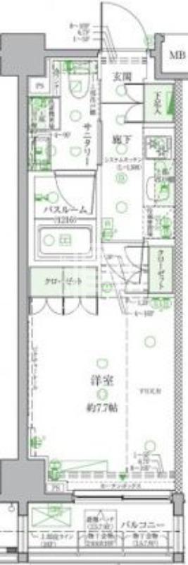 クレヴィスタ板橋西台II(1K/7階)の間取り写真