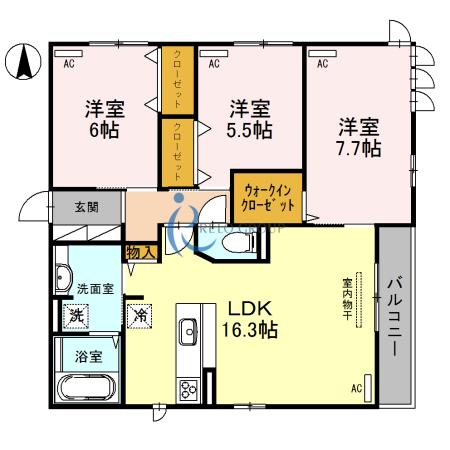 ヴィエン南田辺II(3LDK/2階)の間取り写真