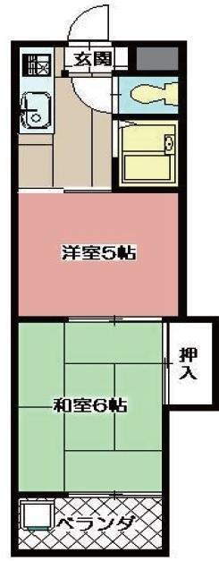アベニュー筒井(2K/1階)の間取り写真