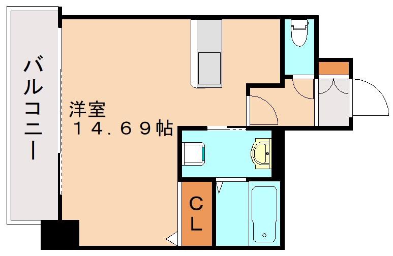 大八ビル(ワンルーム/4階)の間取り写真