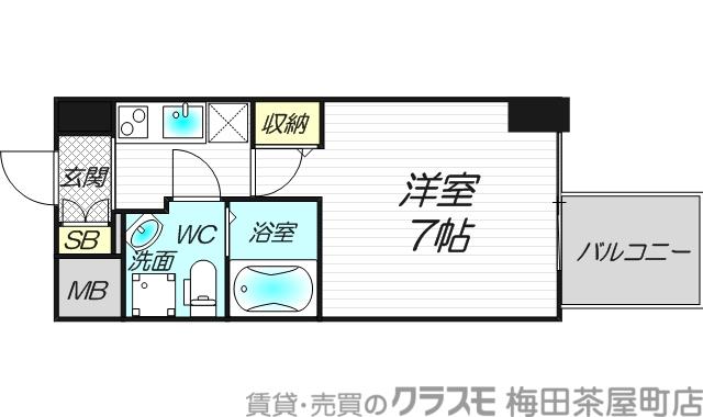 APRILE南森町(1K/9階)の間取り写真