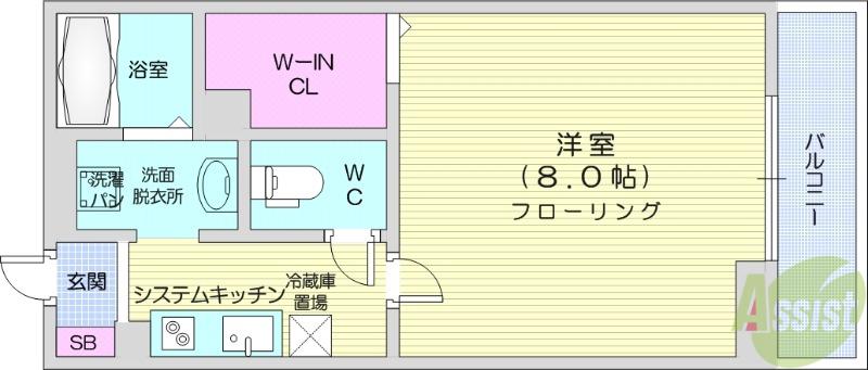 D-ROOM土樋(1K/2階)の間取り写真