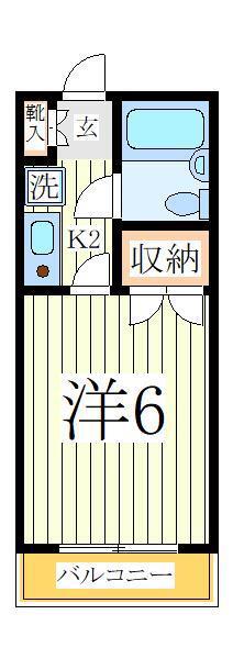エクレール(1K/1階)の間取り写真