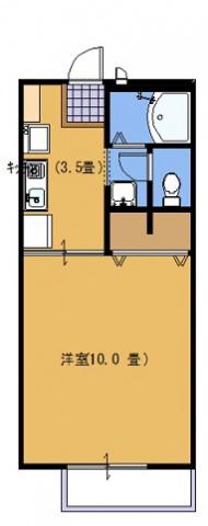サンライフ京田(1K/2階)の間取り写真