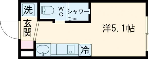 COLLINA本浦20(ワンルーム/2階)の間取り写真