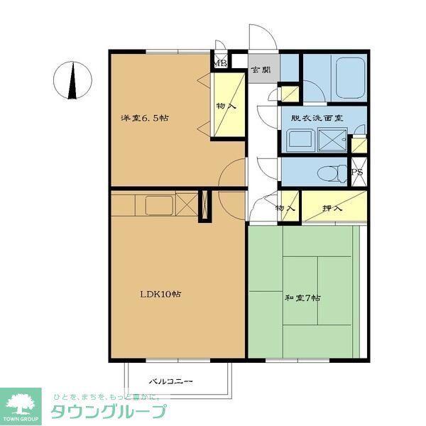 ローズマリー(2LDK/1階)の間取り写真