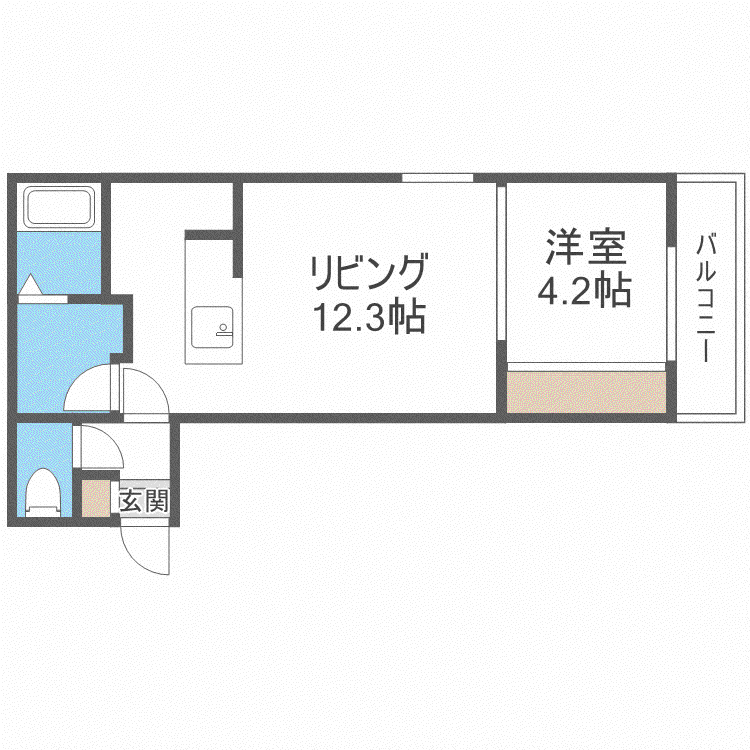 Bフォレスト(1LDK/2階)の間取り写真