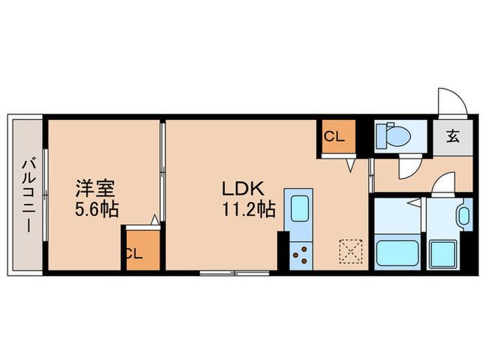 FLEURII(1LDK/3階)の間取り写真