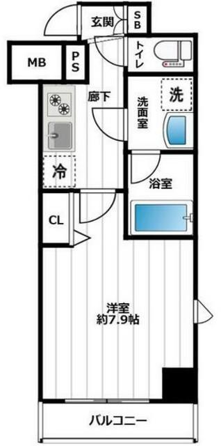 アンベリール西川口(1K/5階)の間取り写真