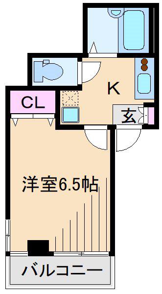 ハイツ白洲(1K/3階)の間取り写真