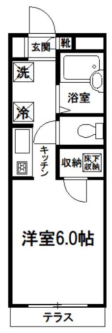ナリッシュアレイ(1K/1階)の間取り写真