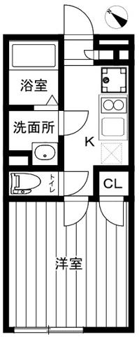 SALETTA光が丘公園(1K/2階)の間取り写真