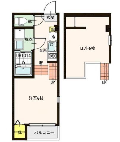 フローラ福住町(1K/2階)の間取り写真