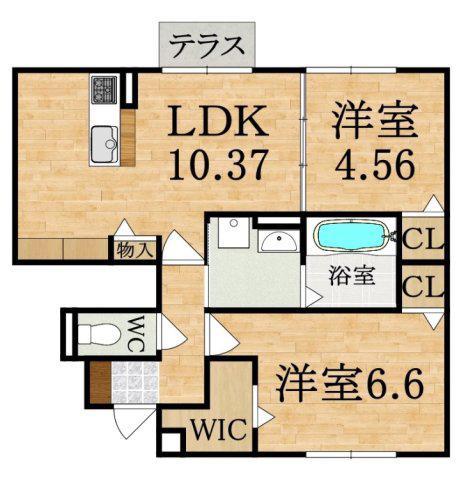 リッツ ハウス(2LDK/1階)の間取り写真