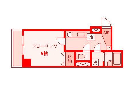 デュークガーデン八景III(1K/5階)の間取り写真