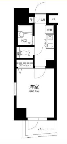 リクレイシア西麻布I番館(1K/4階)の間取り写真