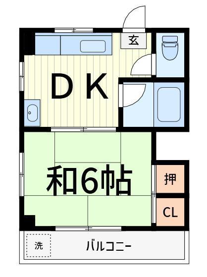 永瀬ハイツ(1DK/1階)の間取り写真