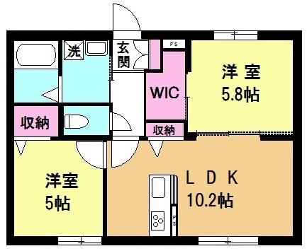 シティホ-ムズVI(2LDK/1階)の間取り写真