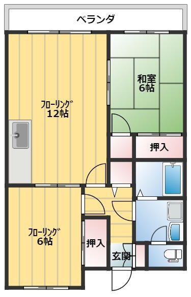 エメロード(2LDK/3階)の間取り写真