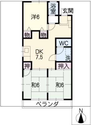 八筋コーポイトー(3DK/3階)の間取り写真