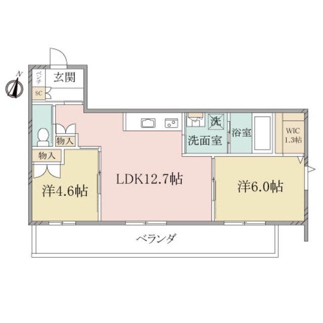 へーベルヴィレッジ鶴間クレサングリュ(2LDK/3階)の間取り写真