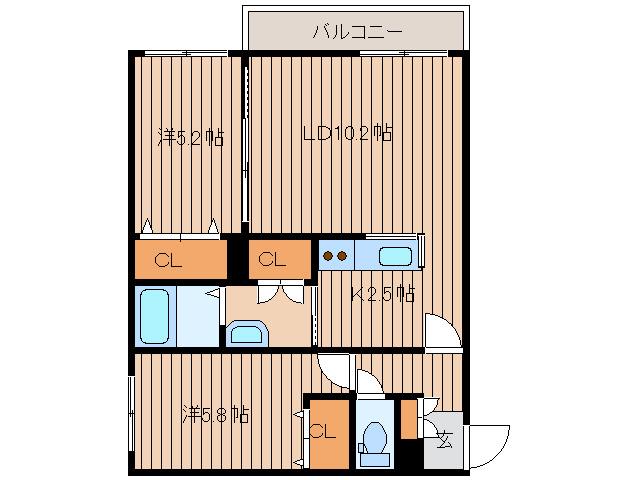 スプマンテN23(2LDK/4階)の間取り写真