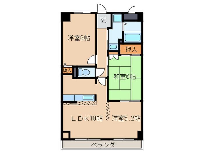 メーティス(3LDK/4階)の間取り写真