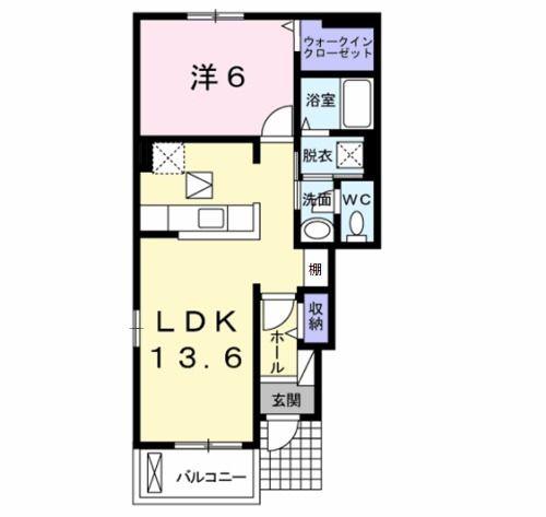 デスパシオ(1LDK/1階)の間取り写真