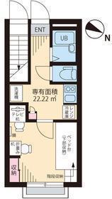カーサロイヤル福生(1K/1階)の間取り写真