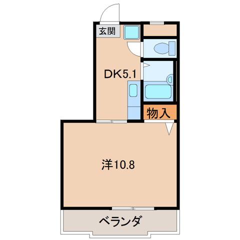 グランメール城北(1DK/3階)の間取り写真