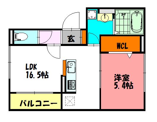 LES ENS FAMIIAX M(1LDK/2階)の間取り写真