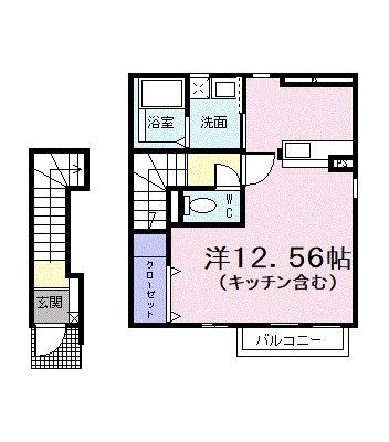 エテルノ(ワンルーム/2階)の間取り写真