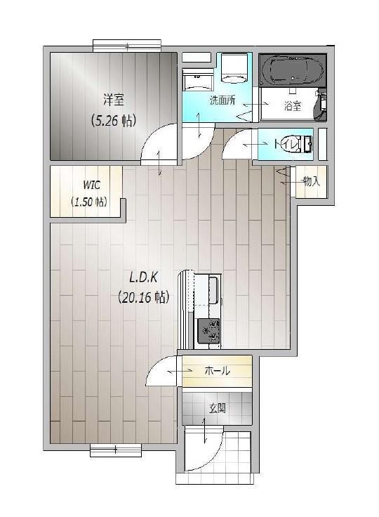 AFC RESIDENCE 富士宮(1LDK/1階)の間取り写真