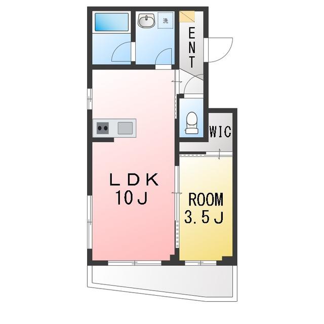 KP弘明寺(1LDK/4階)の間取り写真