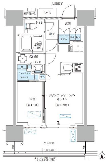 パークアクシス西大島コンフォートスクエア(1LDK/5階)の間取り写真