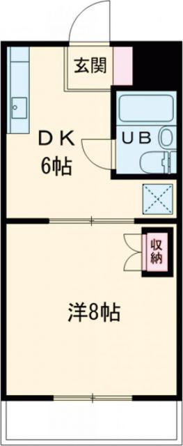 アメニティーベル(1DK/1階)の間取り写真