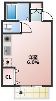 パティオ(ワンルーム/2階)の間取り写真