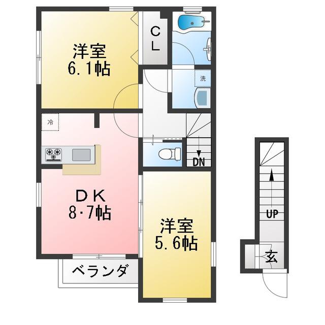 LUMINOSA南荻窪(2DK/1階)の間取り写真