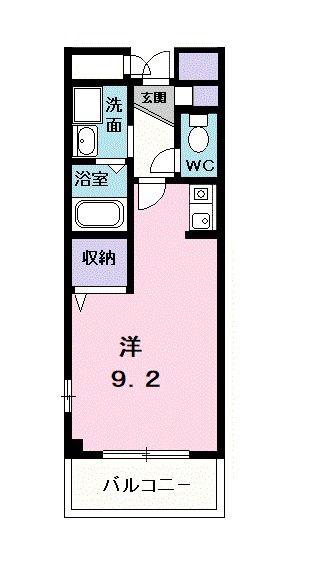 グラース青山(1K/2階)の間取り写真