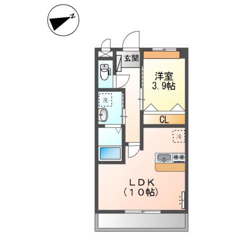 ラヴィータ(1LDK/2階)の間取り写真