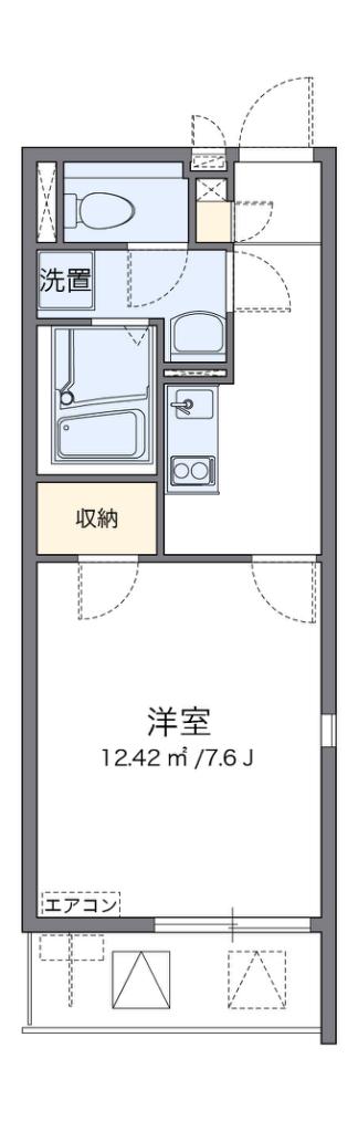 クレイノ初島(1K/2階)の間取り写真