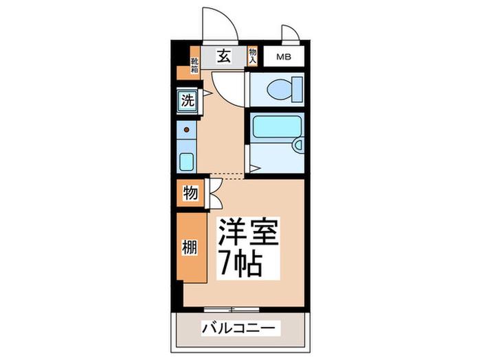 TS GARDEN 都筑ふれあいの丘(ワンルーム/6階)の間取り写真