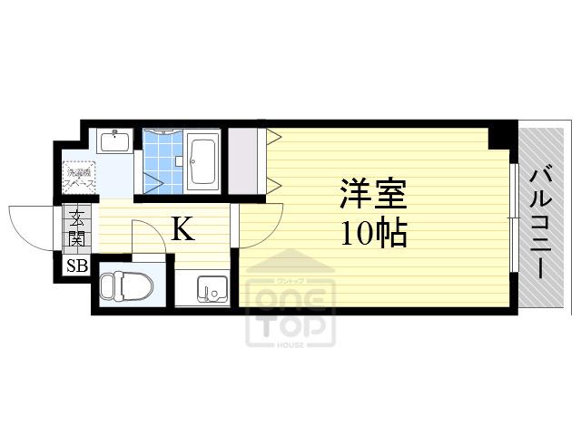 グランディール小林Ⅱ(1K/2階)の間取り写真