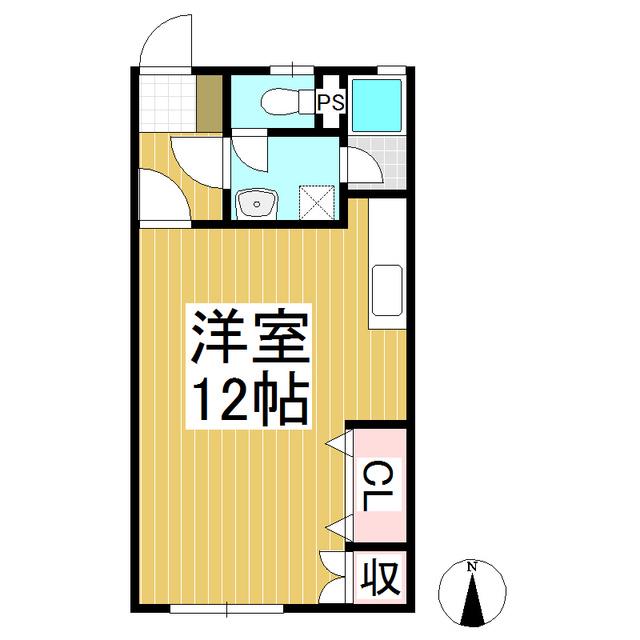 ハイツサイドパーク(ワンルーム/1階)の間取り写真