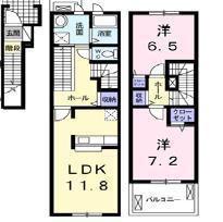 サンリットタウン越谷A(2LDK/2階)の間取り写真