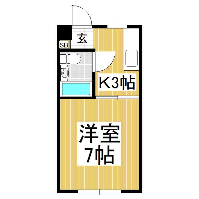 リバーサイドハイム(1K/2階)の間取り写真