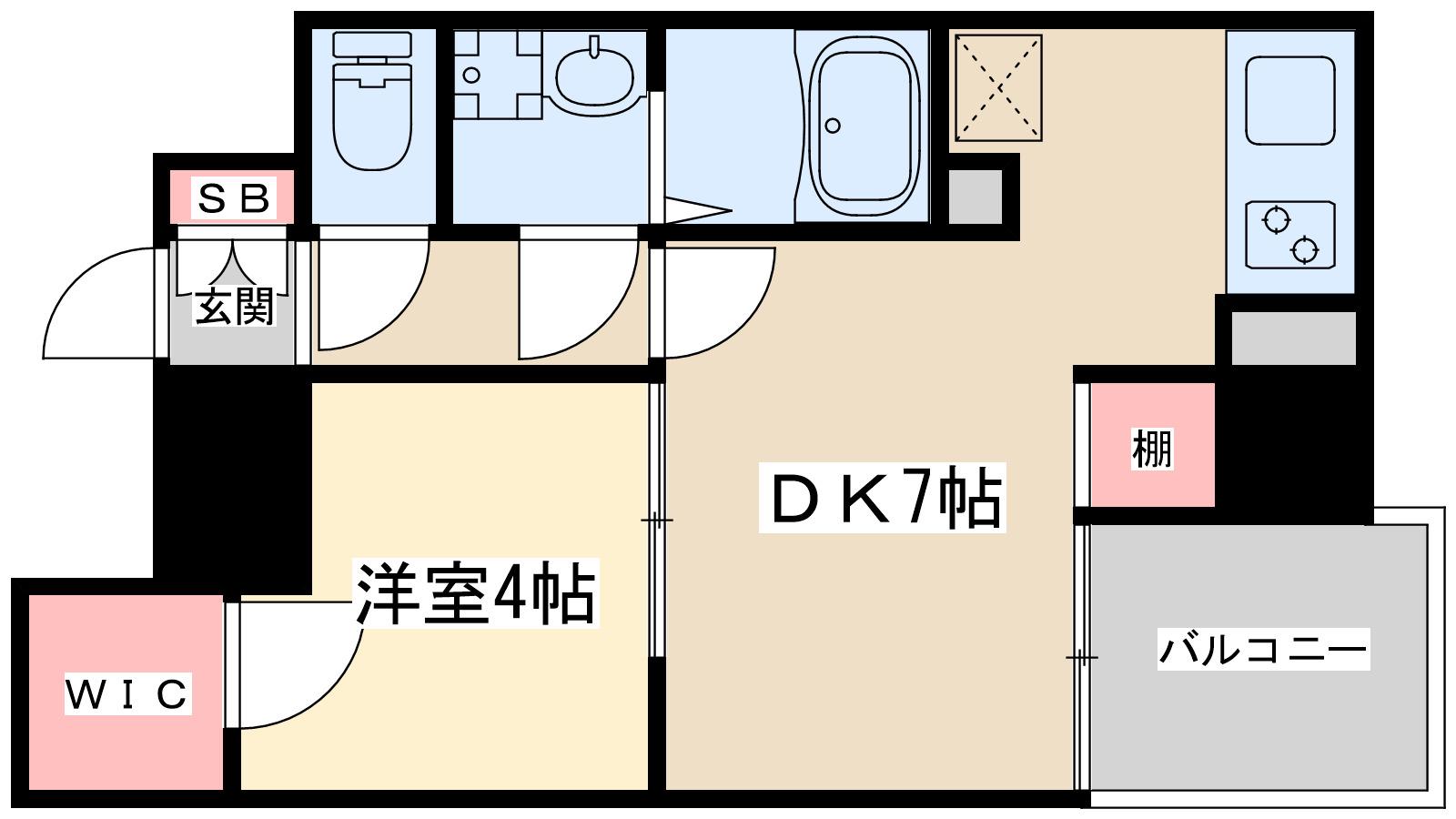 S-RESIDENCE堺筋町UNO(1DK/2階)の間取り写真